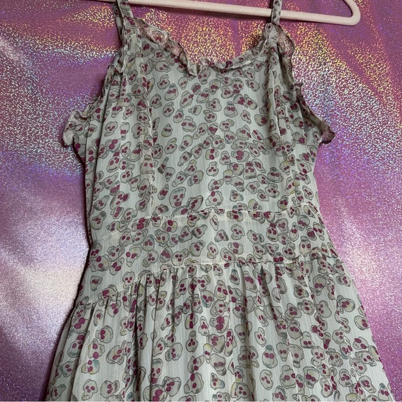 Tripp NYC Daang Goodman Chiffon Lace Tie Back Skull Frilly Layered Sun Dress y2k - Picture 10 of 10